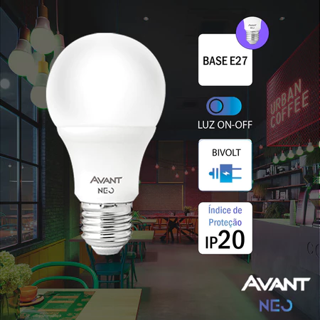 Lâmpada LED Inteligente Smart Wi-Fi 10W E27 Avant Neo